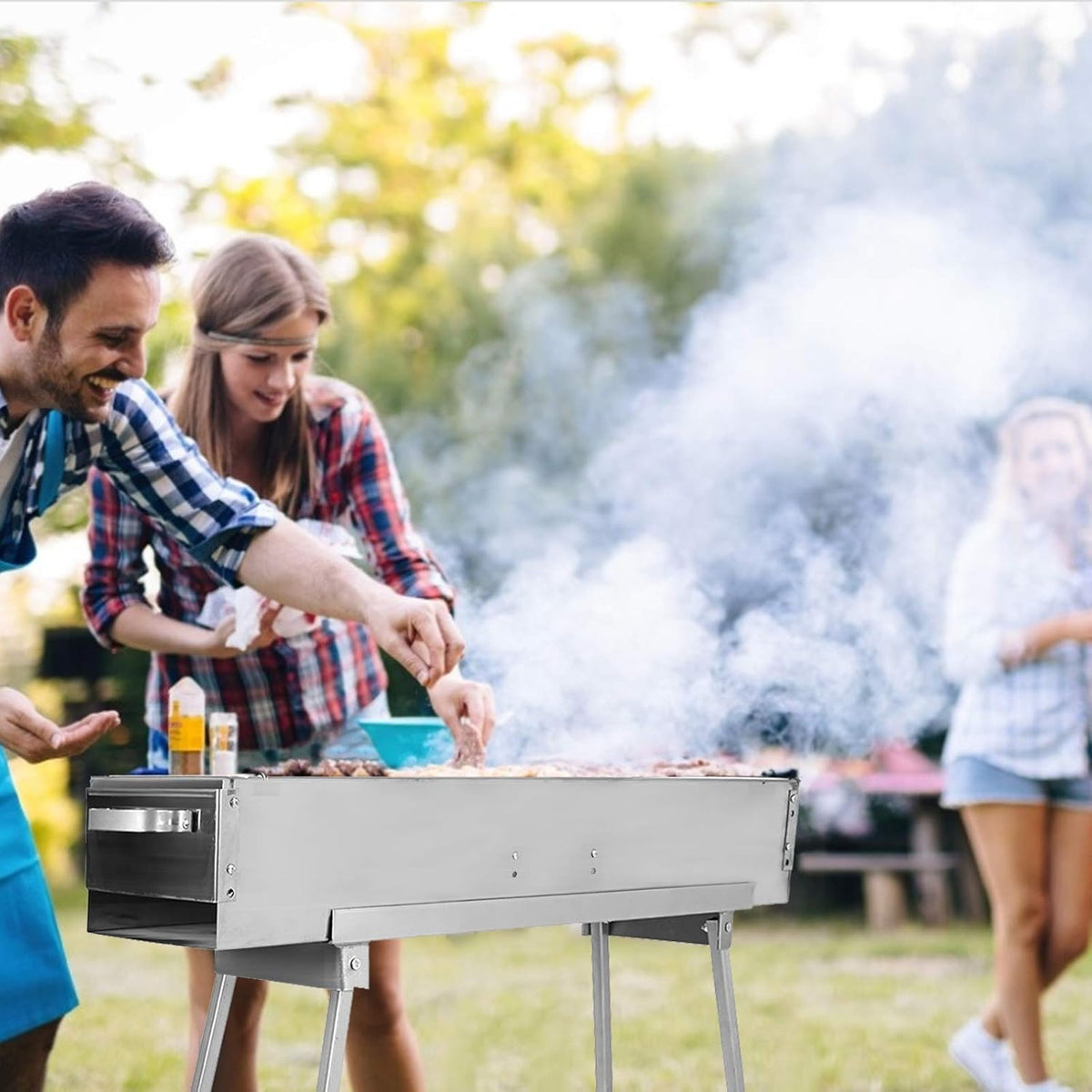 Portable Stainless Steel Folding Charcoal Grill N7056
