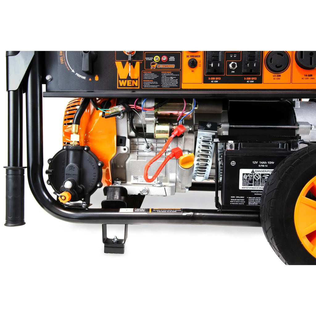 11000-Watt 120-Volt 240-Volt Dual Fuel Electric Start Portable Generator with Wheel Kit and CO Shutdown Sensor O8461