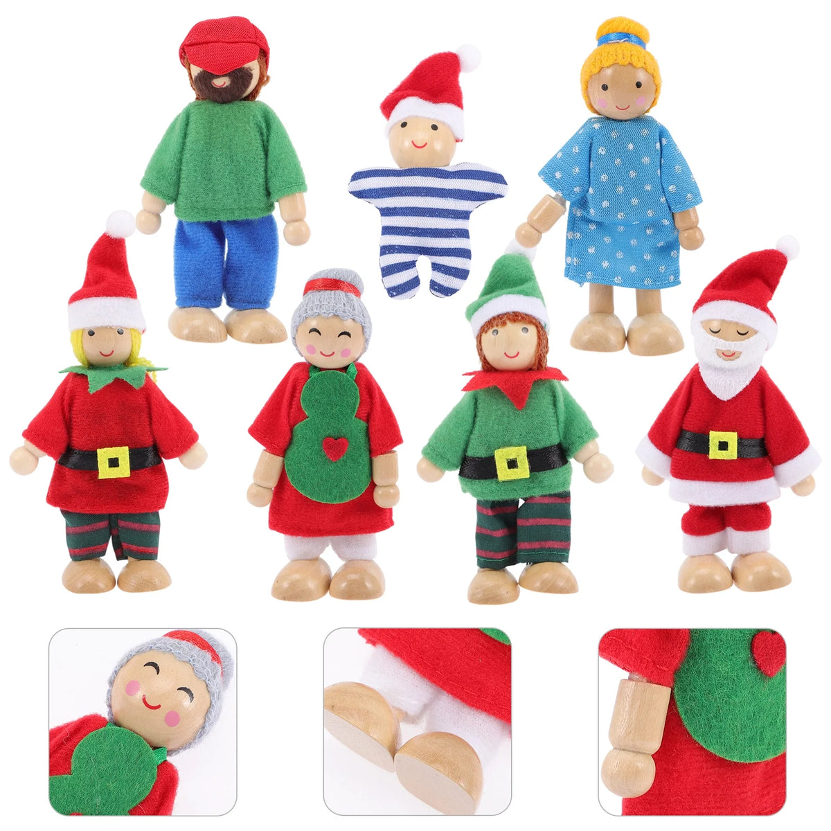 Wooden Dollhouse Play Set with Doll Figures U39948