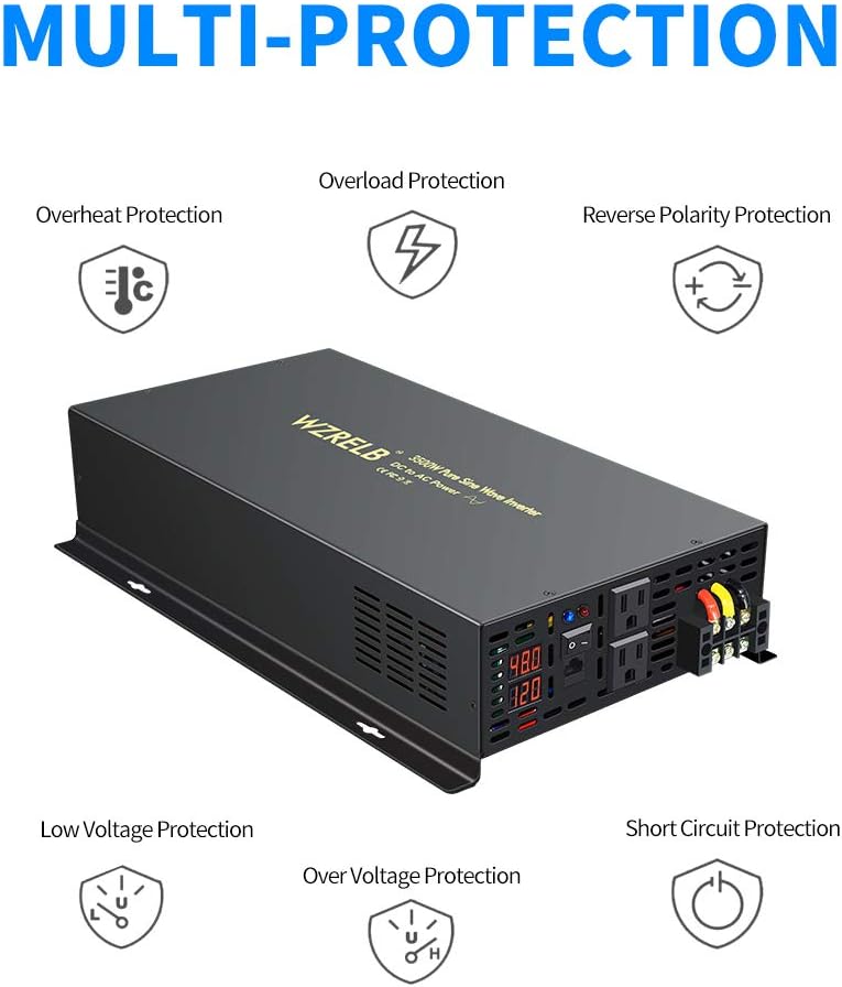 3500Watt 48V DC to 110V 120V AC Power Inverter with Remote Control F134