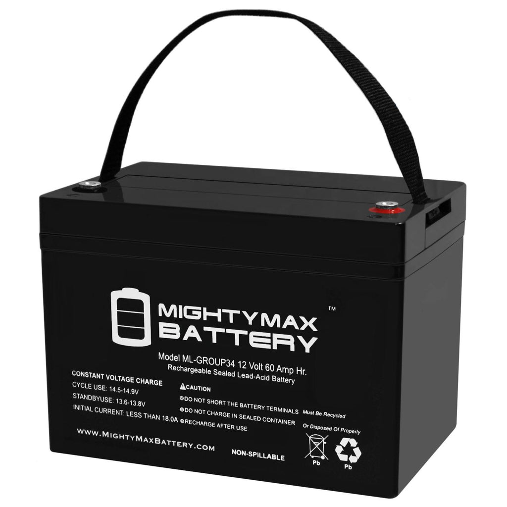 12V 60Ah Group 34 Sealed Gel Battery S9332