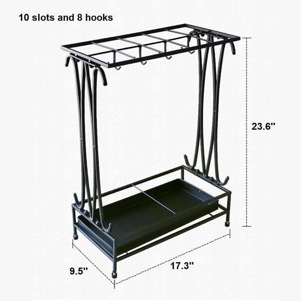 10 Slots Umbrella Rack with Removable Drip Tray Z102