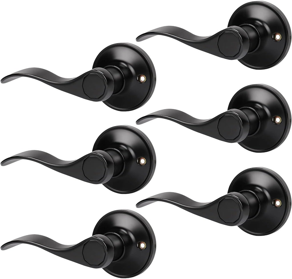 10 Pack Matte Black Passage Door Lever Sets O186833