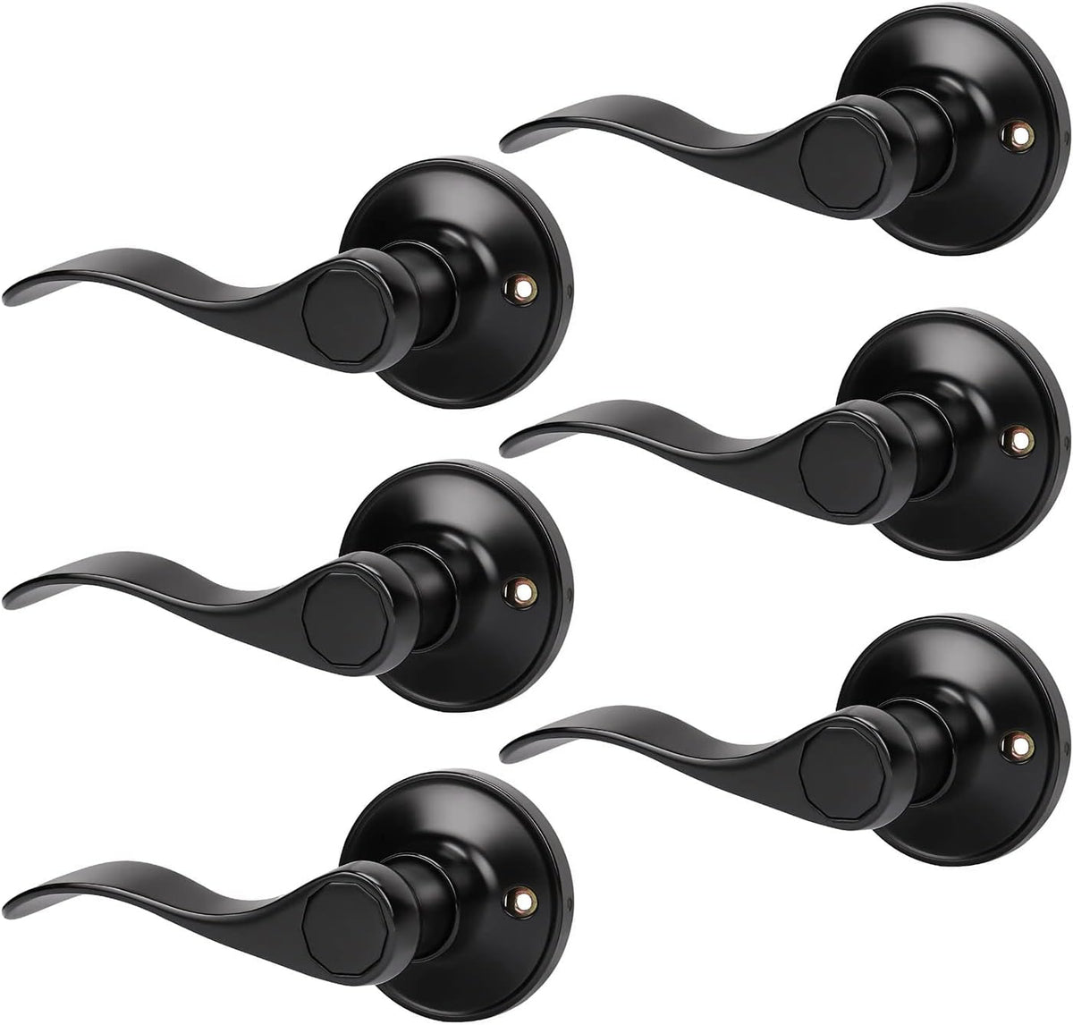 10 Pack Matte Black Passage Door Lever Sets O186833