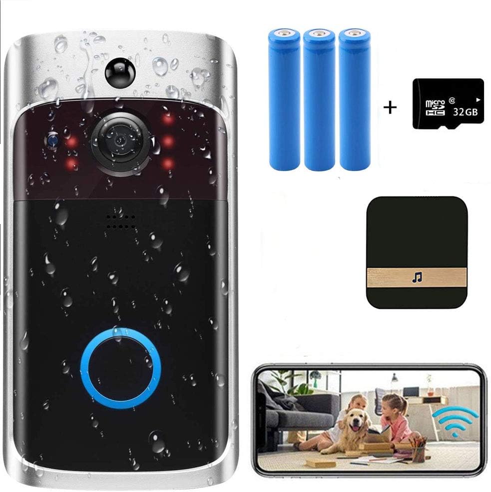 Black Video Doorbell Camera with 32GB SD Card Q278