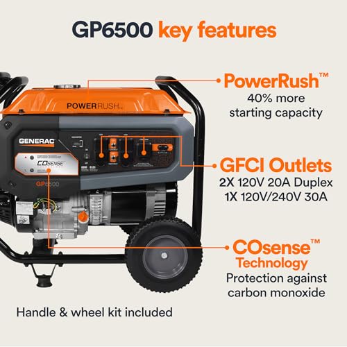 8,000-Watt Gas-Powered Portable Generator with Electric Start V9166