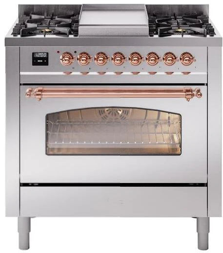 36 Dual Fuel Natural Gas Range Stainless Steel P996