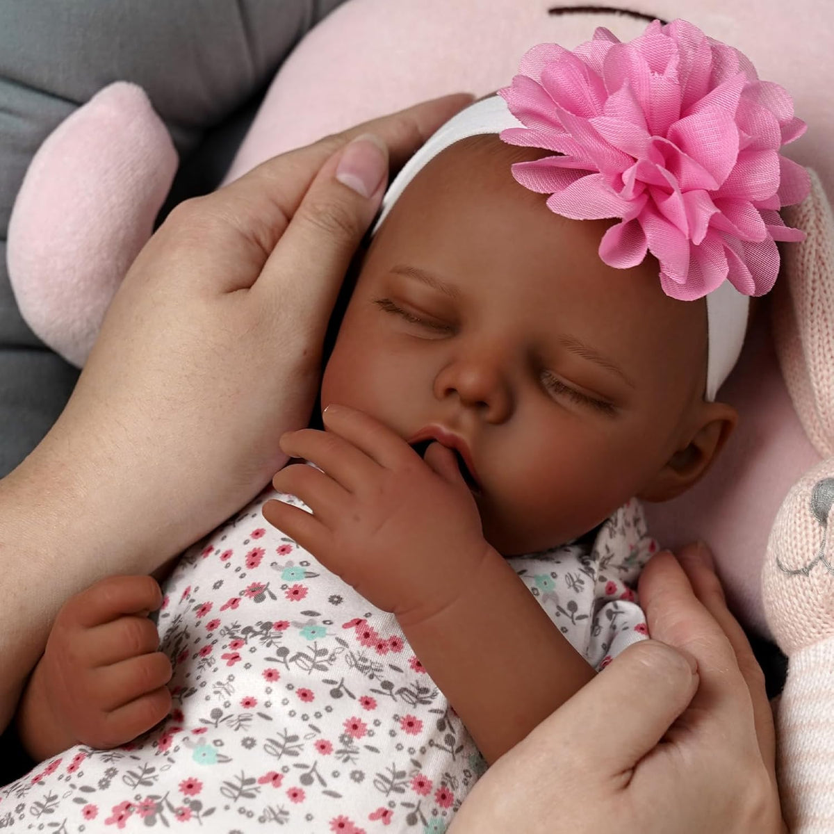 17-Inch Black Reborn Baby Dolls with Feeding Kit L4802