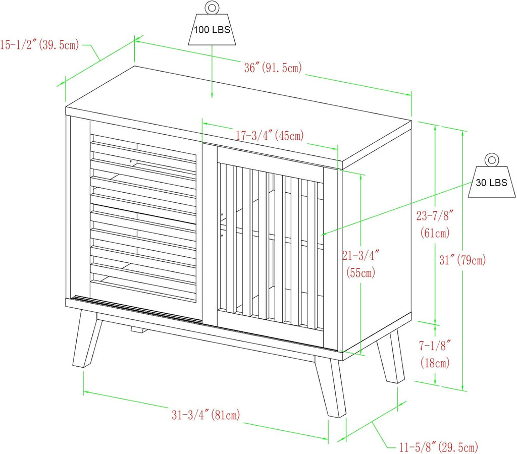 36 Inch White and Rustic Oak Cabinet C53605