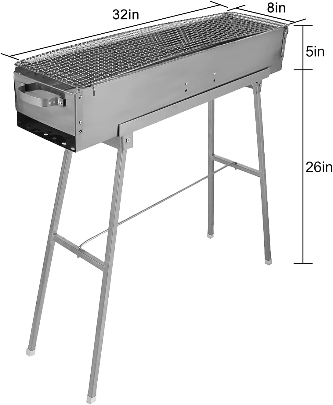 Portable Stainless Steel Folding Charcoal Grill N7056