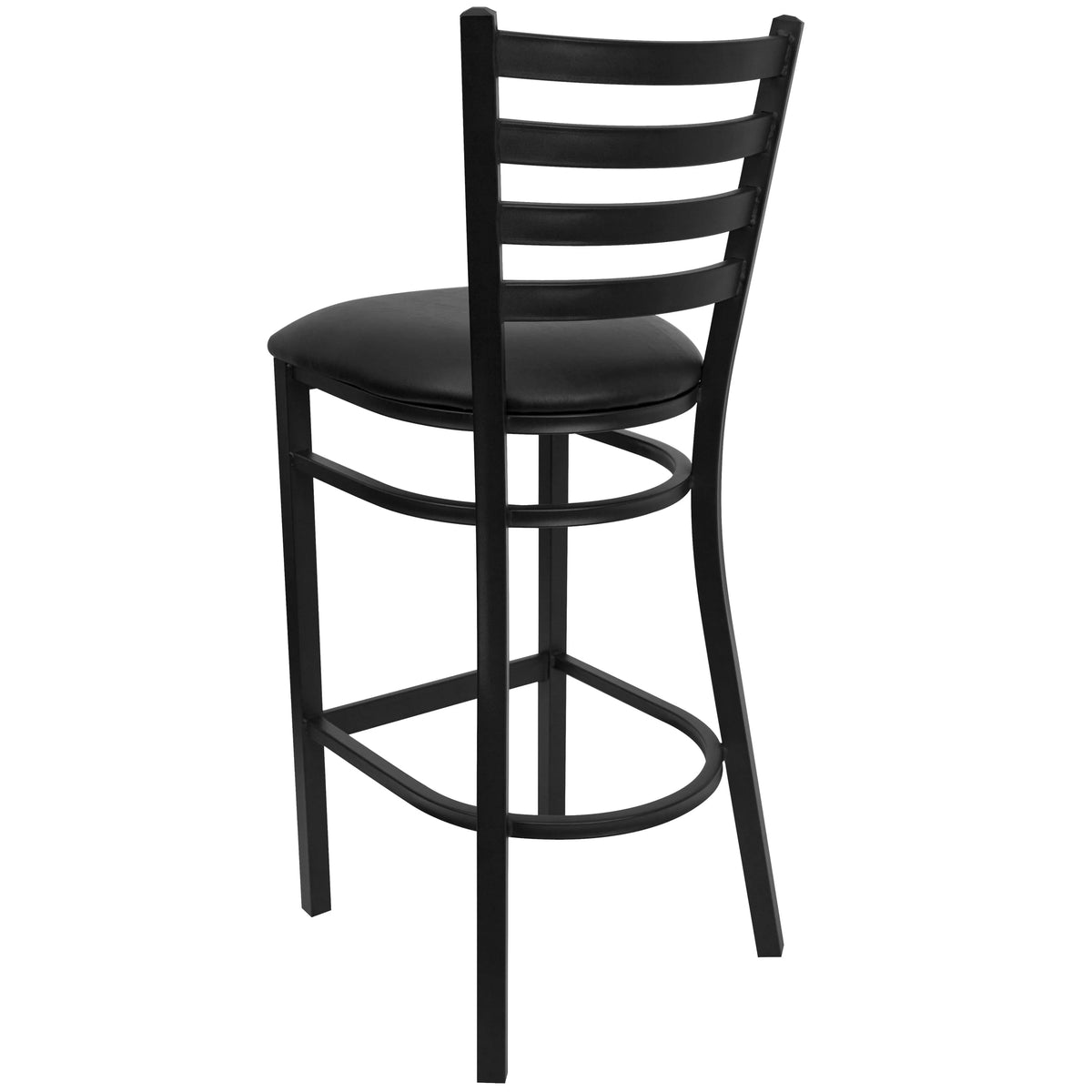 Black Ladder Back Metal Barstool R9298
