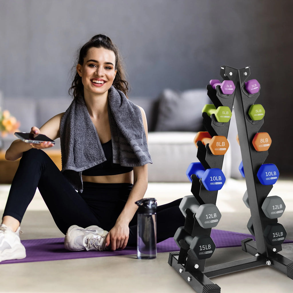 Neoprene Dumbbell Weight Set with Rack Z960534