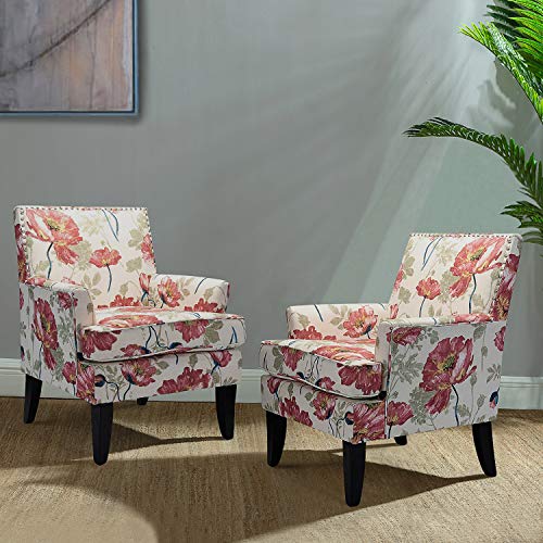 Modern Accent Chair with Arms and Wooden Legs O7763