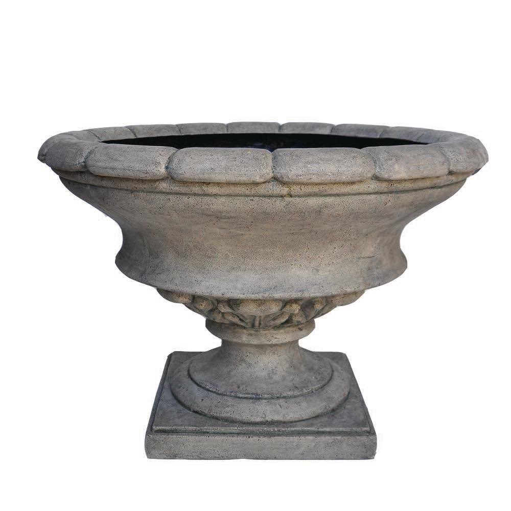 17 in. H Granite Cast Stone Urn F7580