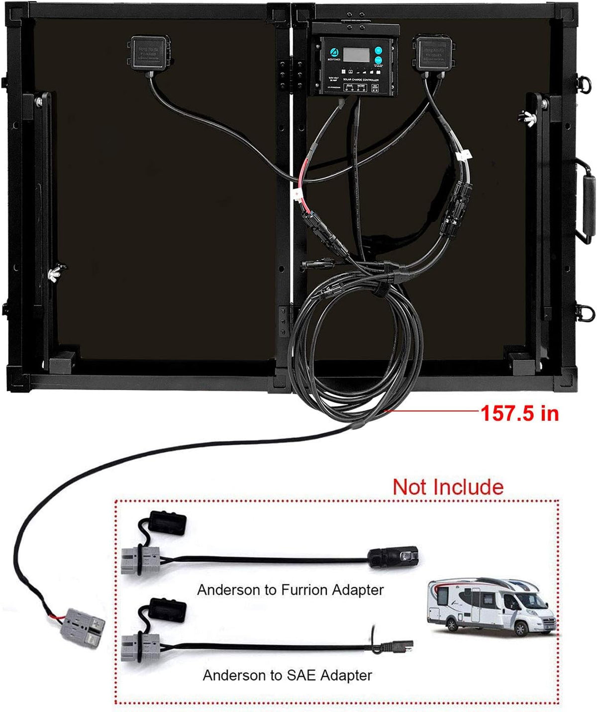 100W Foldable Monocrystalline Solar Panel Suitcase U942316
