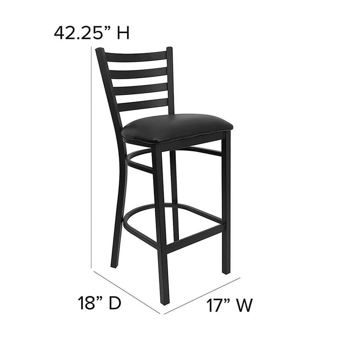 Black Ladder Back Metal Barstool R9298