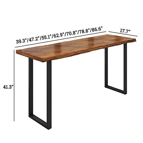 86.6" Brown Solid Wood Rectangular Bar Table with 4 Stools W37352