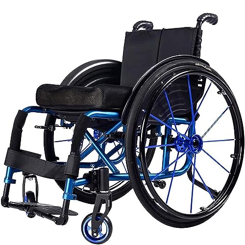 Super Lightweight Folding Aluminium Frame Wheelchair with Armrest Swing Leg Rest, Seat Width 38cm O2316