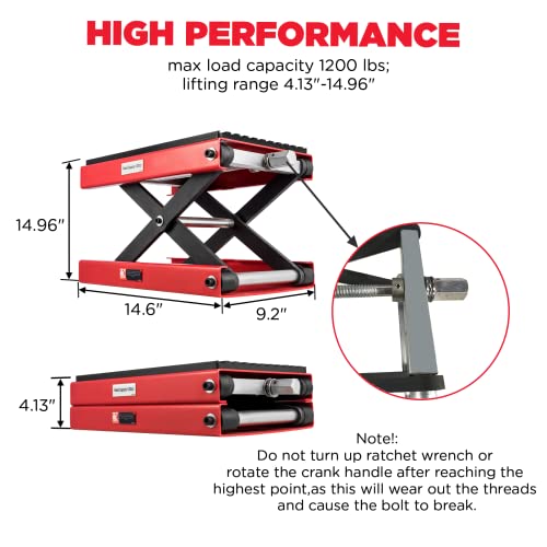 1200 LBS Steel Motorcycle Lift Scissor Jack with Wide Deck L68750