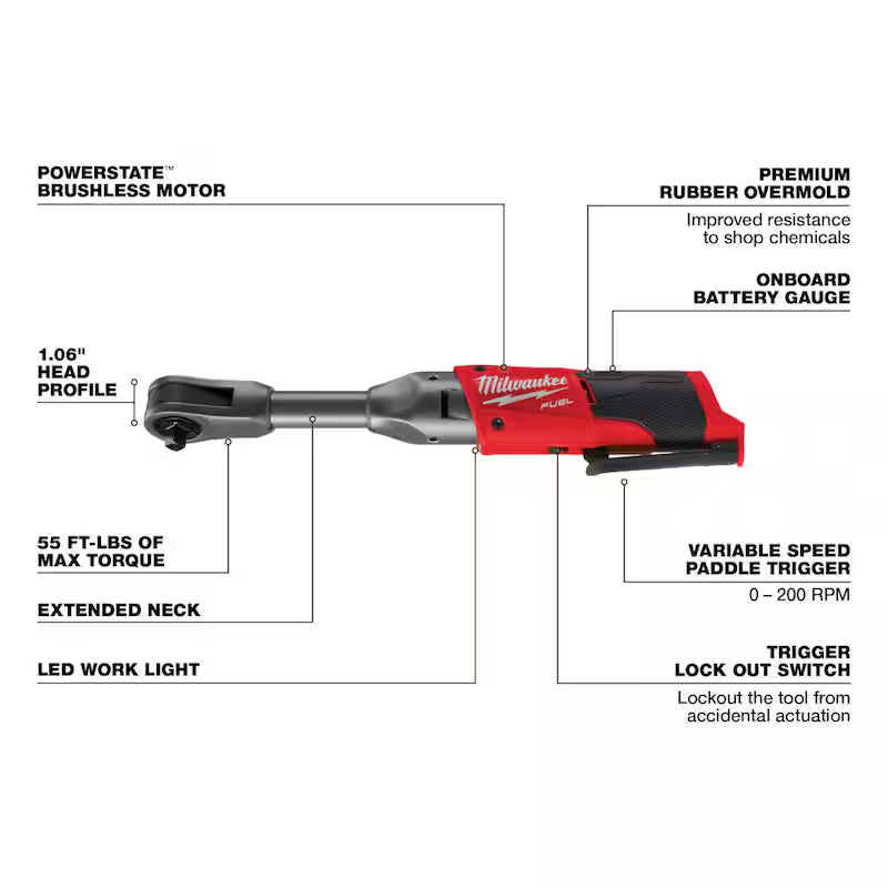 12V 3/8 in. Brushless Cordless Extended Reach Ratchet B54054