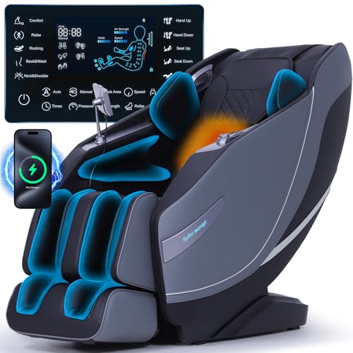 White Zero Gravity Full Body Massage Chair with Heat W74375