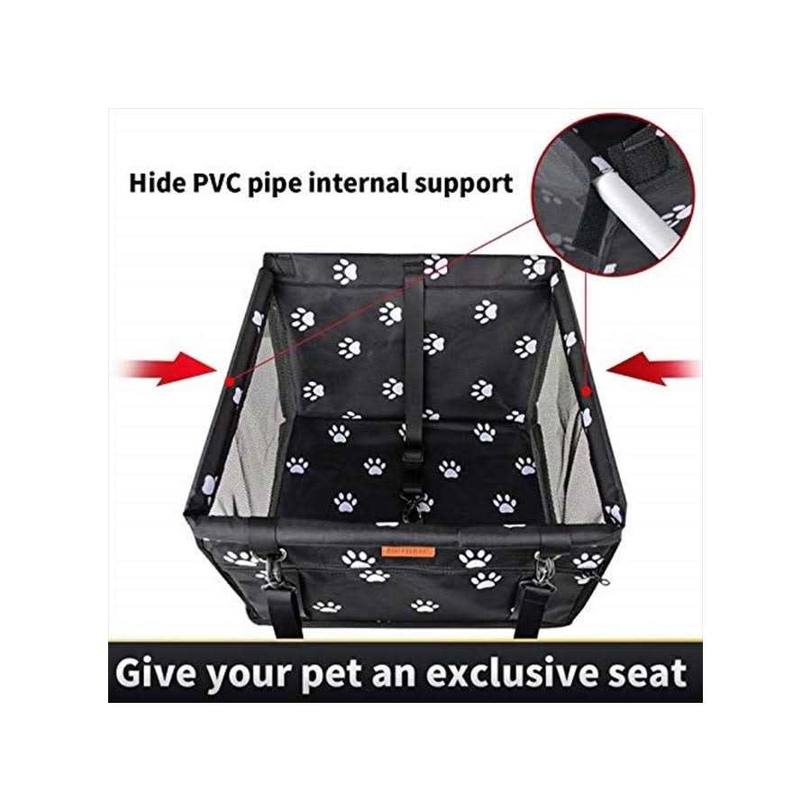 Dog Car Seat with Clip-On Safety Leash and PVC Support Pipe Y581326
