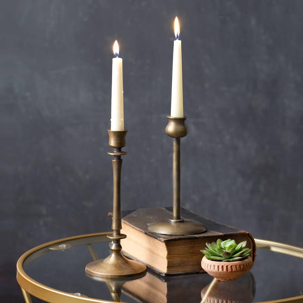 Set of 2 Brass Taper Candle Holders F930
