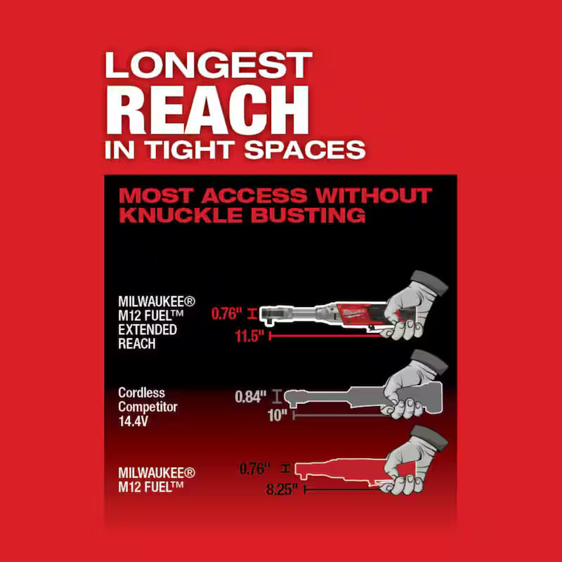 12V 3/8 in. Brushless Cordless Extended Reach Ratchet B54054