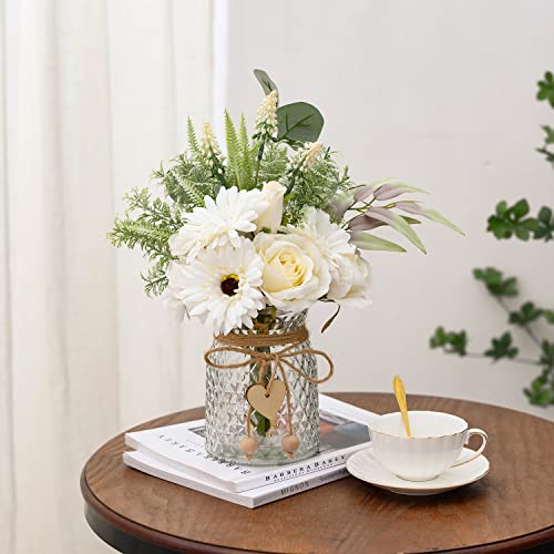 Artificial Flowers with Vase, Faux Silk Flowers Arrangement R134581