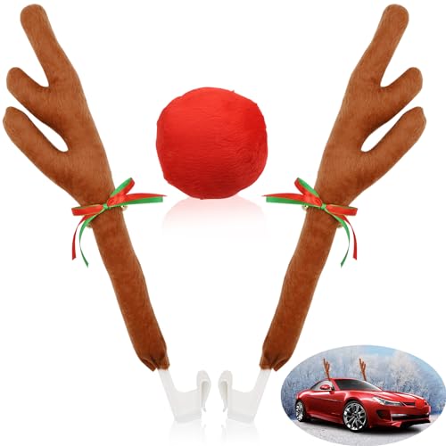 Reindeer Antlers & Nose Christmas Car Decorations T1430