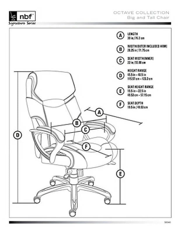 Big and Tall High Back Chair with Memory Foam Seat D35358