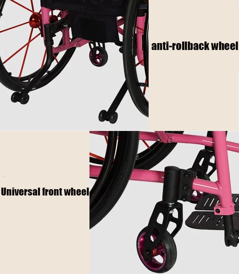 Super Lightweight Folding Aluminium Frame Wheelchair with Armrest Swing Leg Rest, Seat Width 38cm O2316