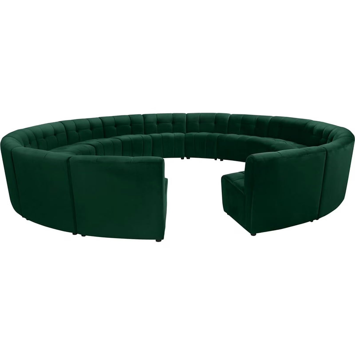 Green Velvet Tufted Modular 15 Piece Sectional Sofa D70663