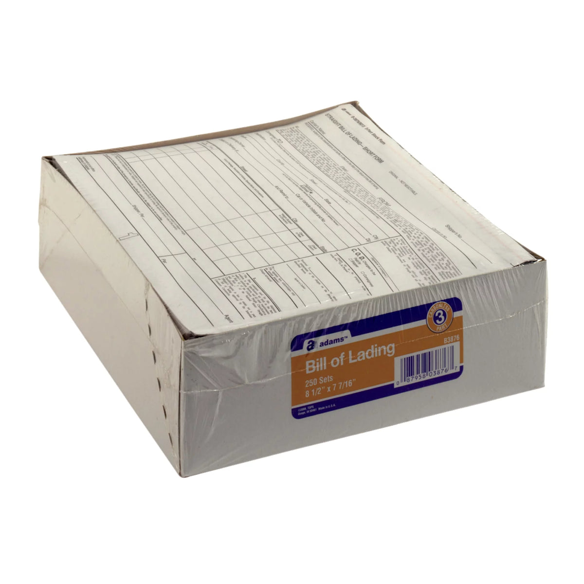 Carbonless Bill of Lading 250 Forms/Pack P3373