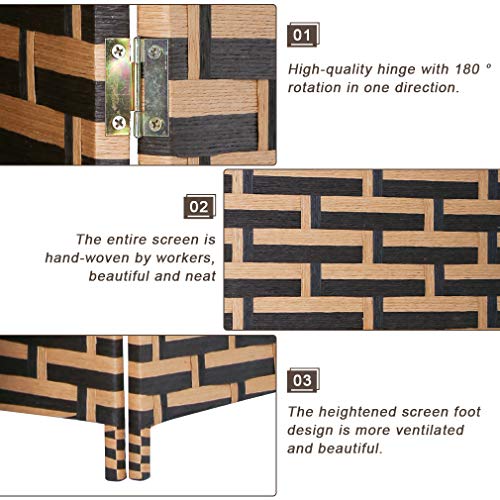 4 Panel Folding Wooden Room Divider M2533