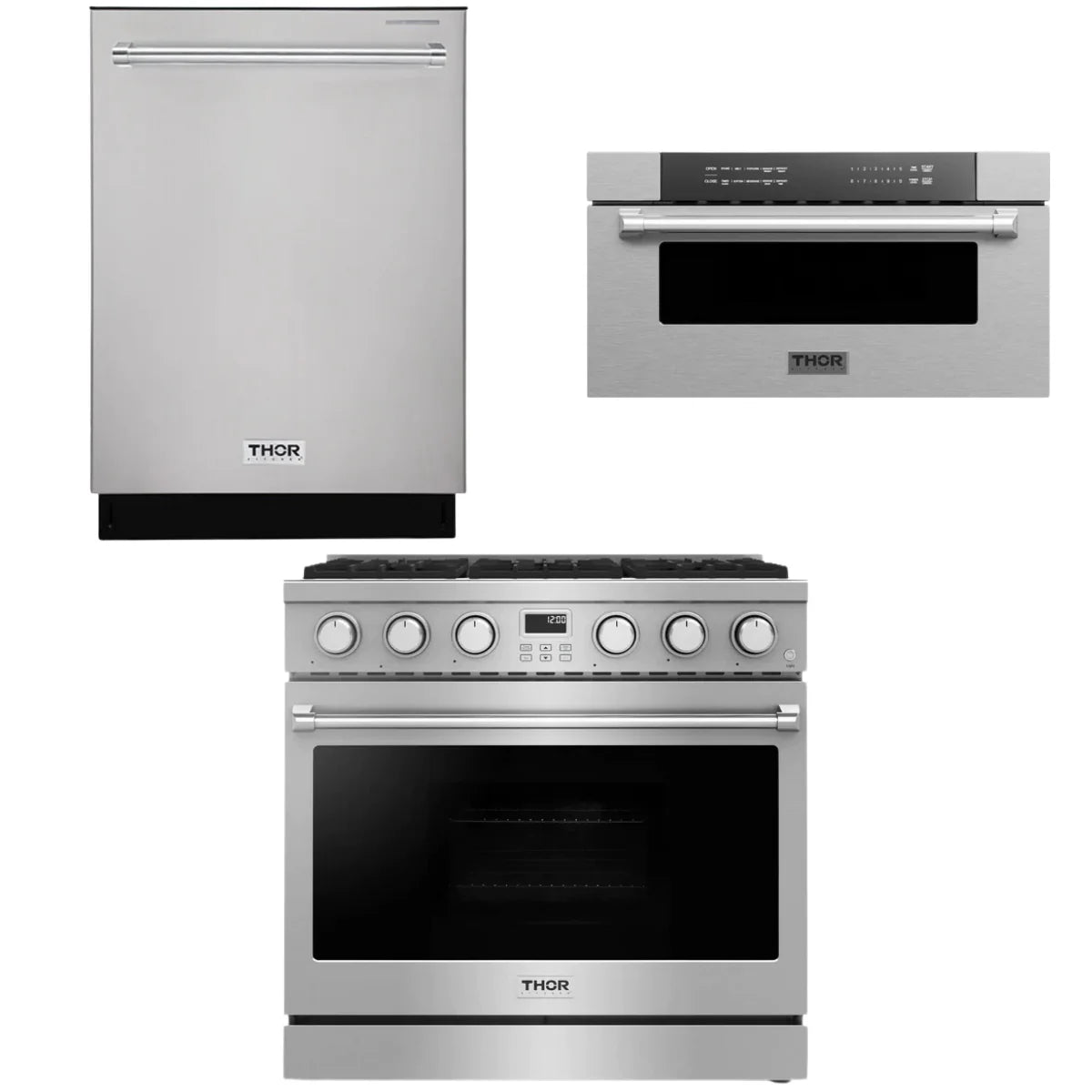 36 Gas Range, Dishwasher and Microwave N893437