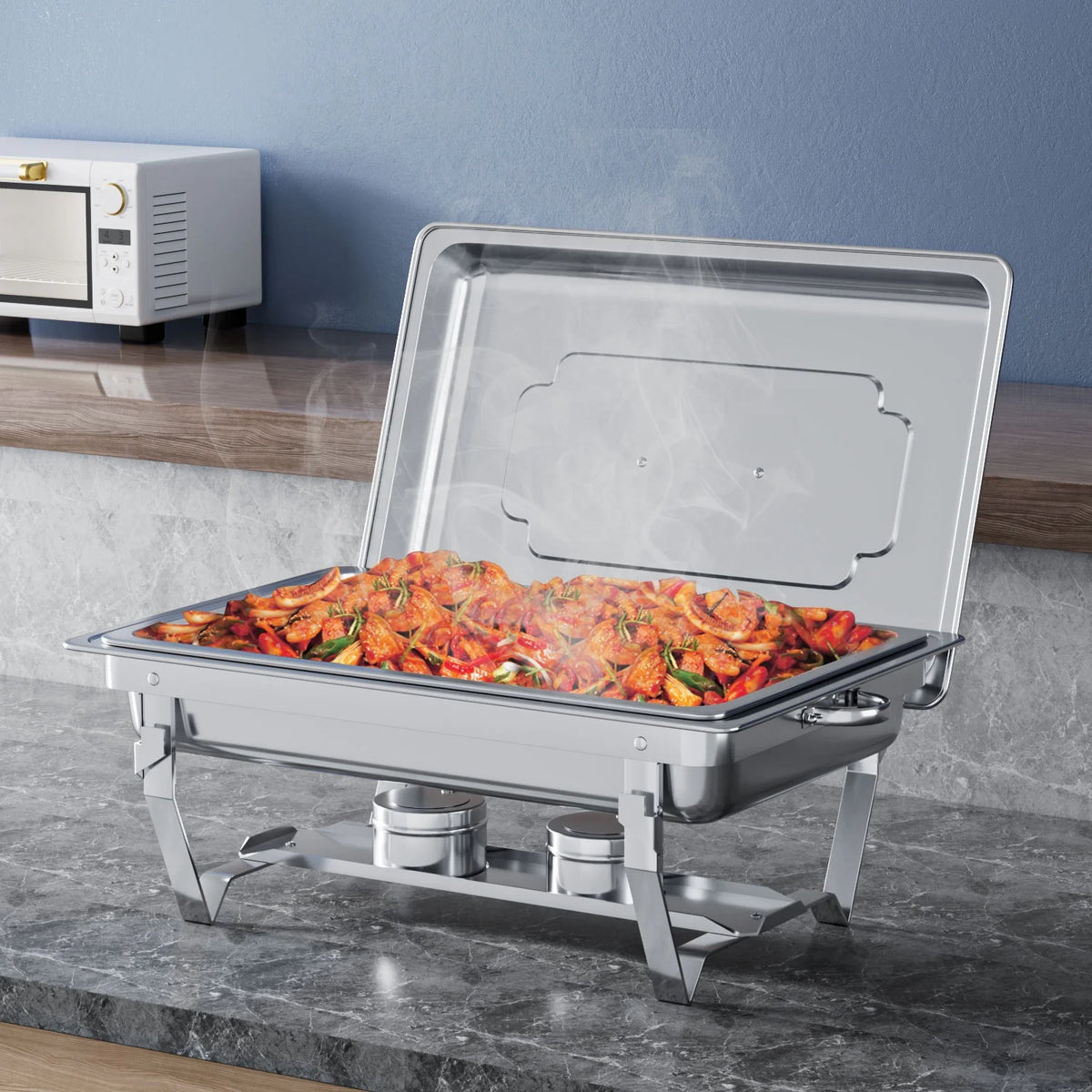 2 Pack 8QT Stainless Steel Chafing Dish Buffet Set R667943