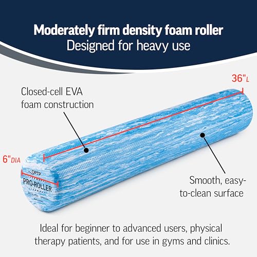 Standard Density Foam Roller 36 Inches by 6 Inches Blue W591