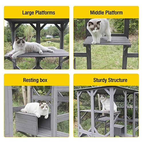 Large Cat Enclosure with Tarp Roof 70" E373169