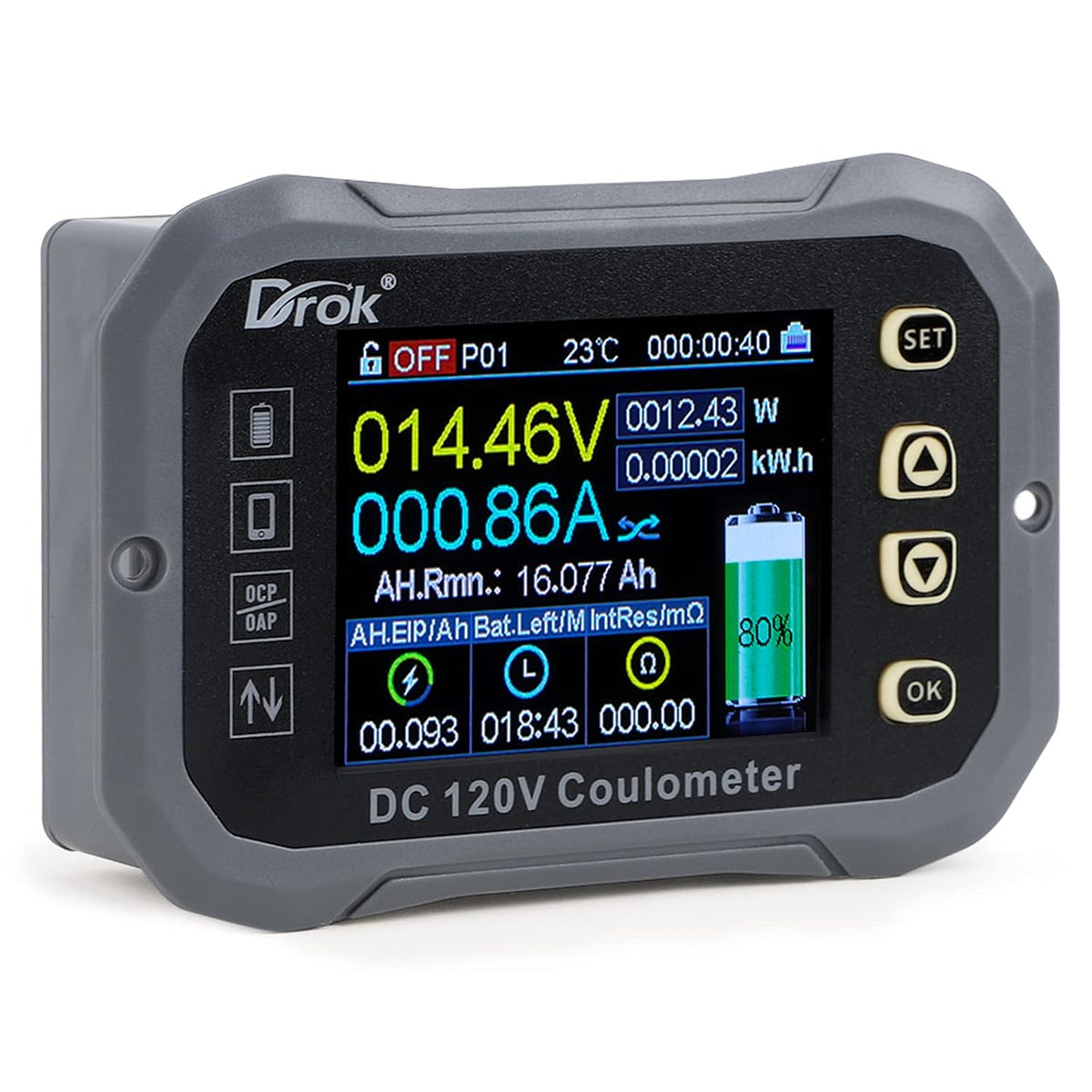 0-120V 100A DC Voltmeter Coulometer Battery Monitor, Pack of 2 B857584