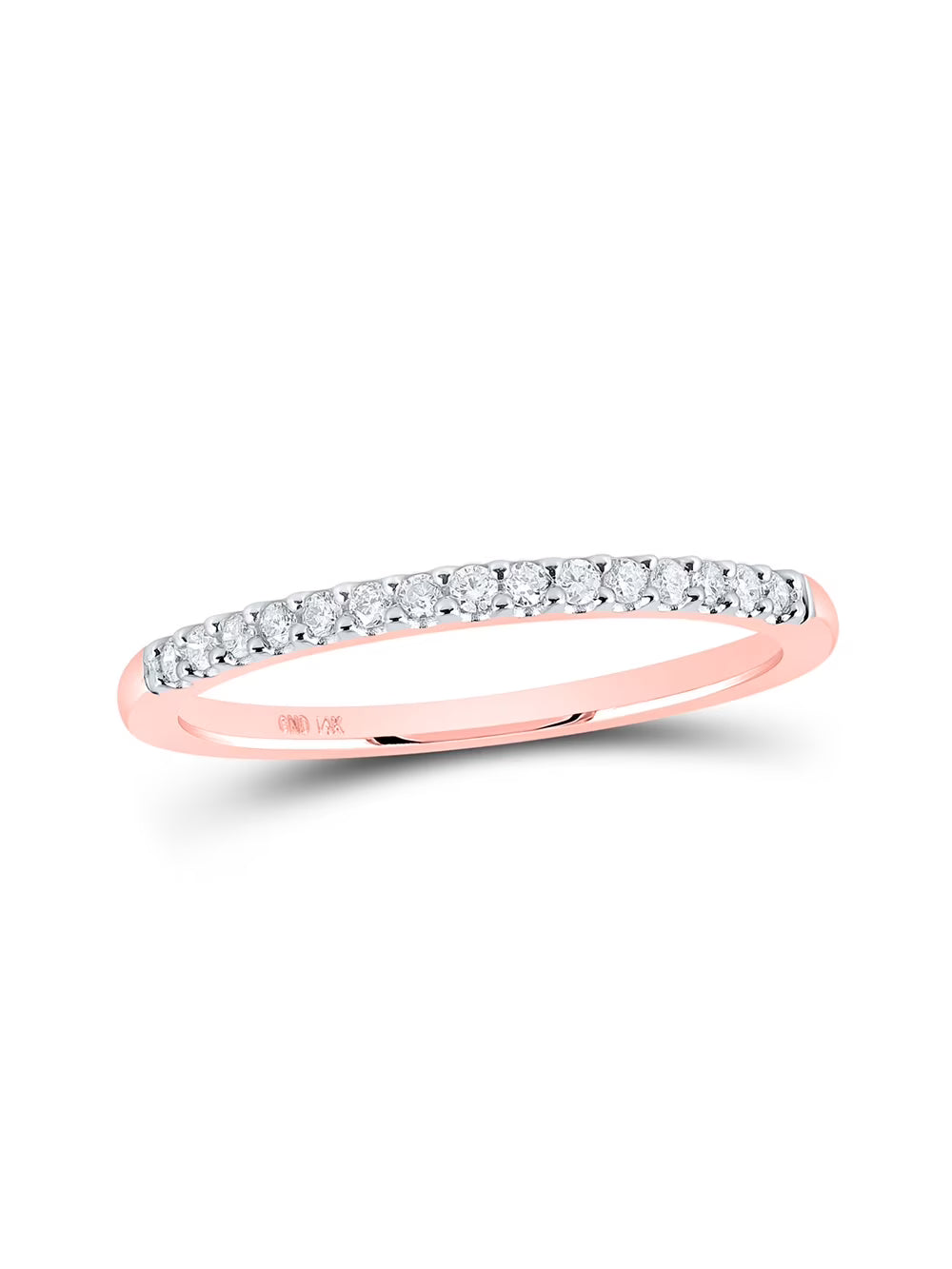 14kt Rose Gold Diamond Single Row Band Ring 1/6 Cttw X59299