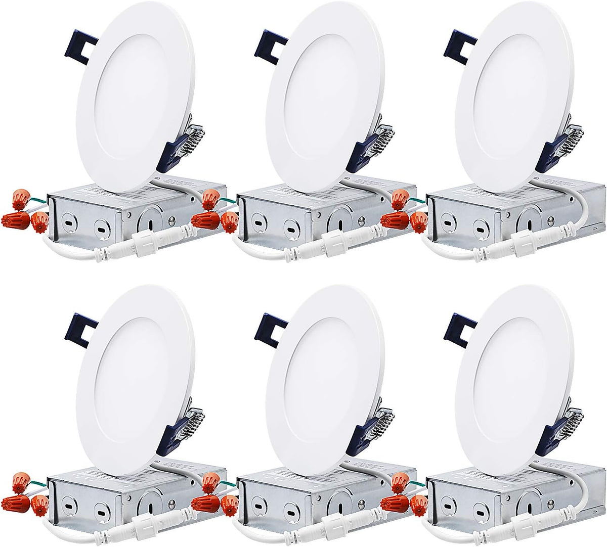 4 Inch 10.5W Ultra-Thin LED Recessed Light, Pack of 6 Q4486