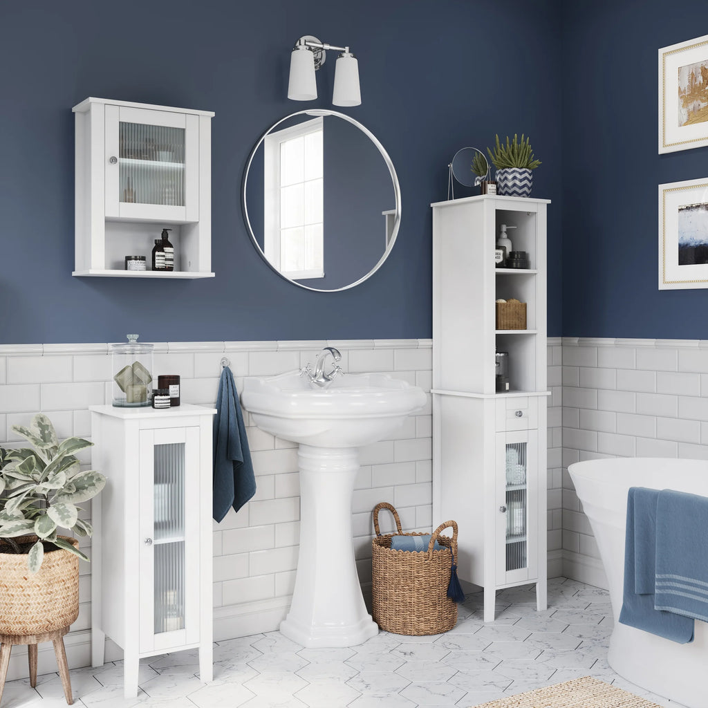 White Single Door Wood Wall Cabinet Q471577