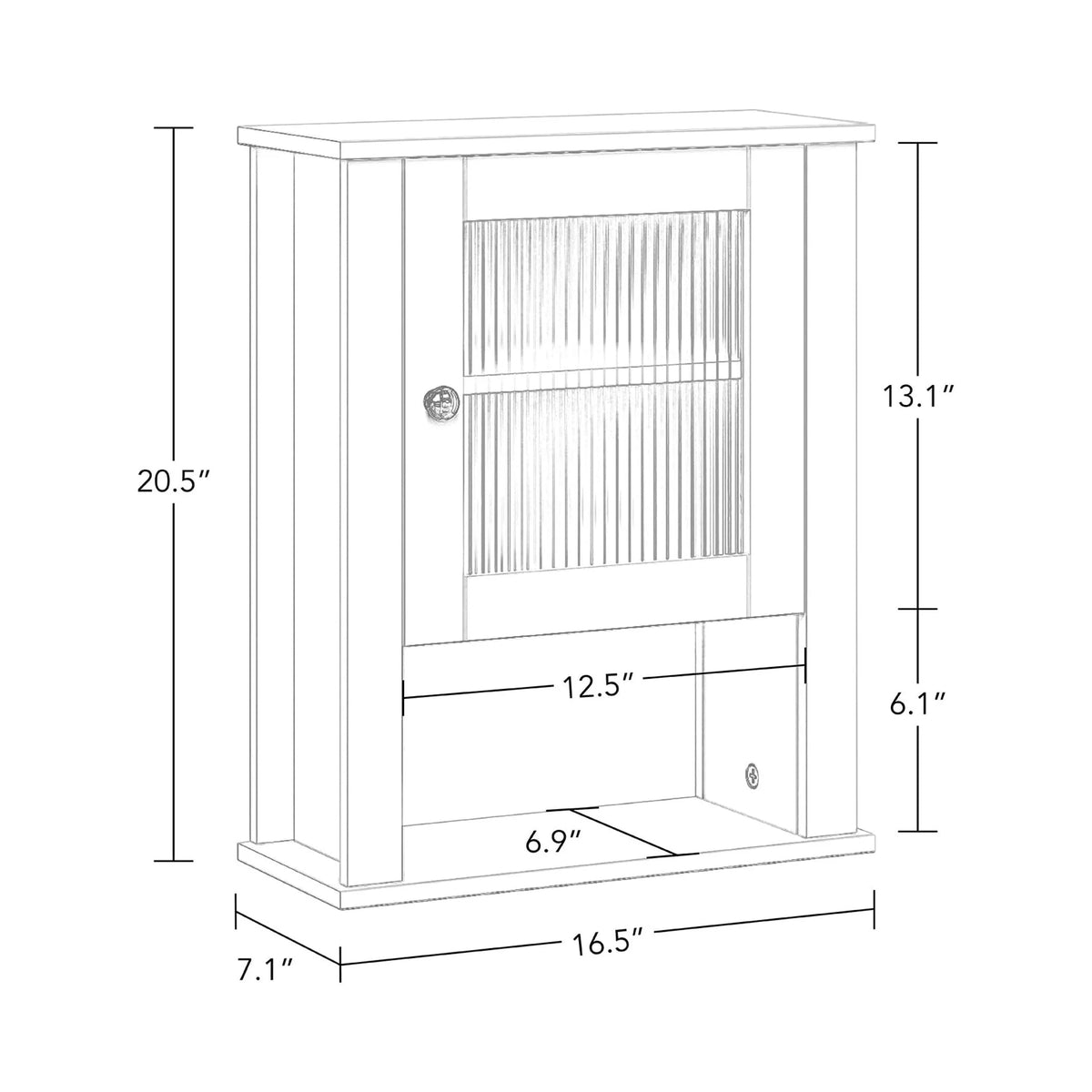 White Single Door Wood Wall Cabinet Q471577
