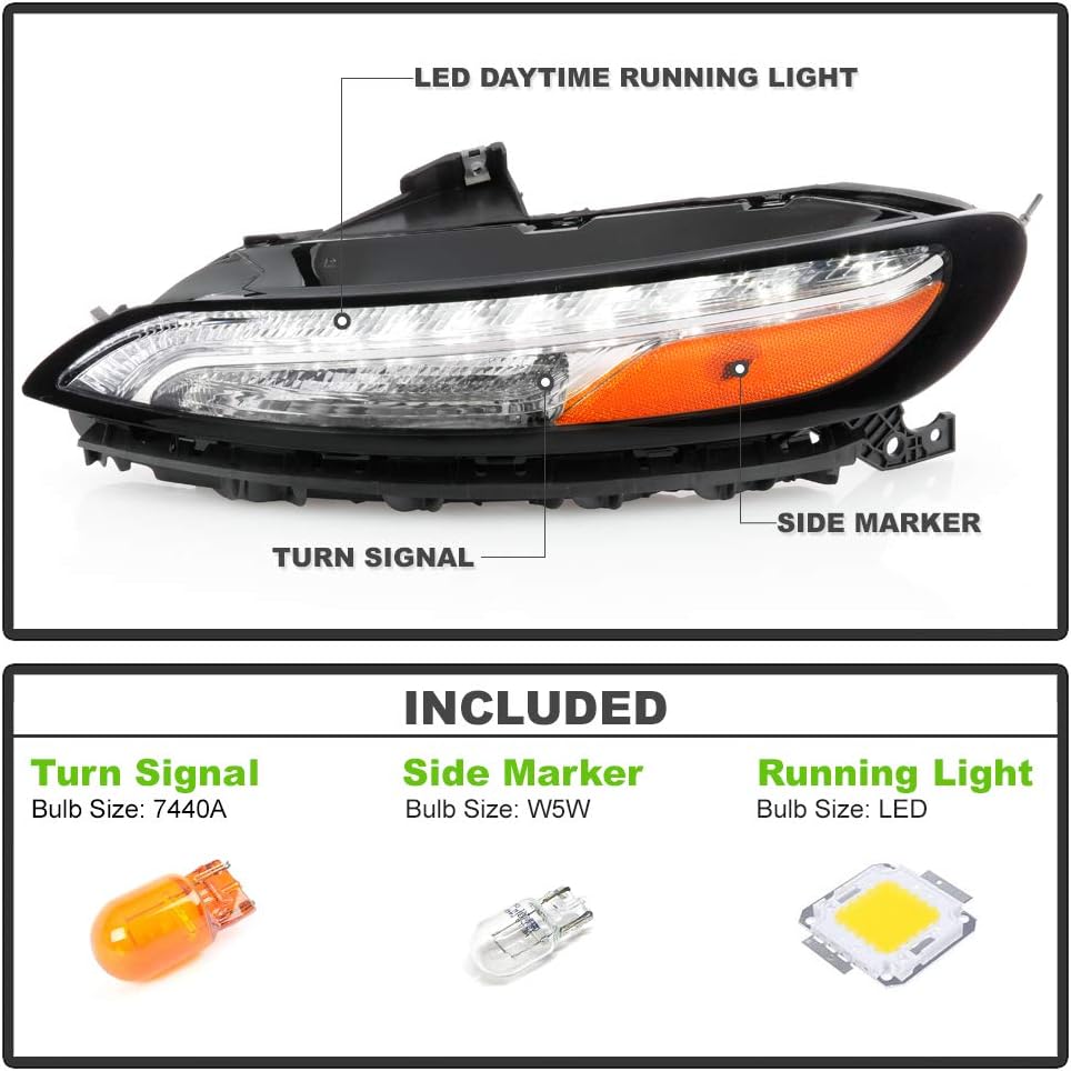 Left Right LED DRL Signal Lamps Assembly Set T844673