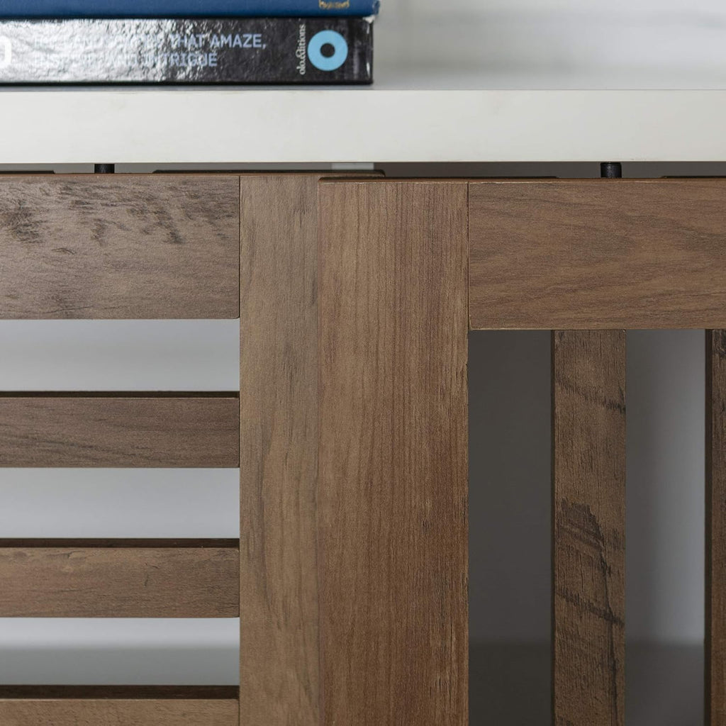 36 Inch White and Rustic Oak Cabinet C53605