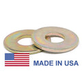3/8 inch Grade 8 Flat Washer SAE Pattern Medium Carbon Steel Yellow Zinc Plated Pk 2500 O877
