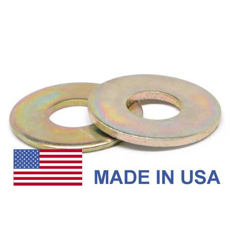 3/8 inch Grade 8 Flat Washer SAE Pattern Medium Carbon Steel Yellow Zinc Plated Pk 2500 O877