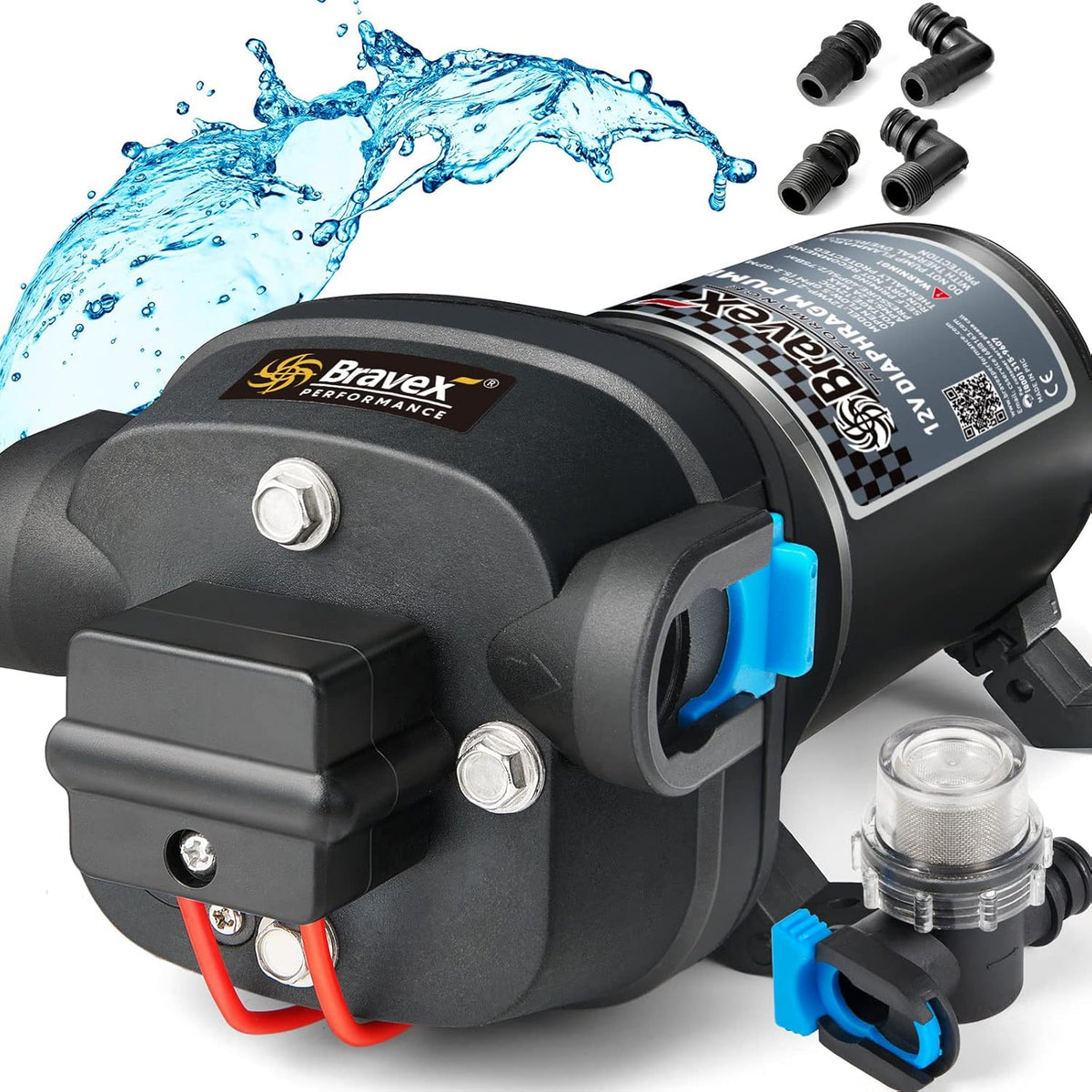 12V 5.2 GPM 40PSI Self Priming Water Diaphragm Pump with Pressure Switch V743172