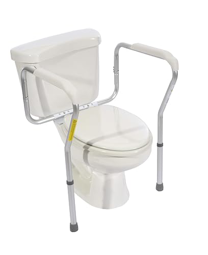 Height Adjustable Standing Toilet Safety Rail with Foam Handles U230664